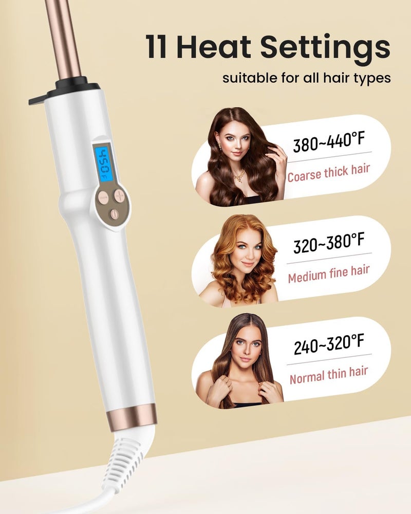 Hoson 1/2 Inch Curling Wand Iron,Ceramic Skinny Curling Wand for Long Hair,Dual Voltage Half Inch Curling Iron Thin Long Barrel,10 Adjustable Temperature - Image 5